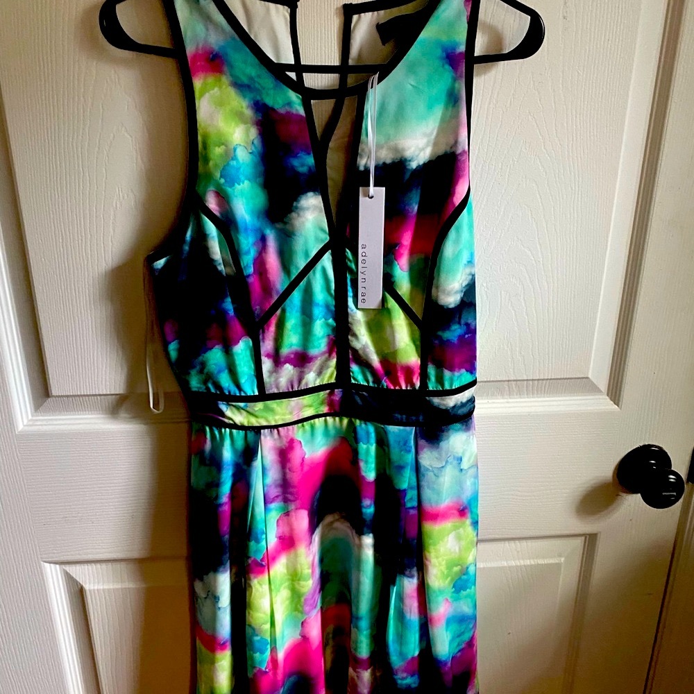 Adelyn Rae Multicolor Maxi Dress NWT